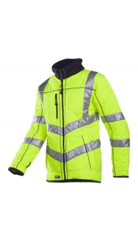 Hi-vis quilted jacket with fleece lining