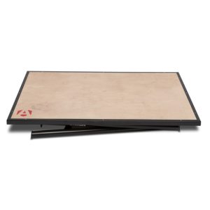 TuffBench Heavy Duty workbench top with plywood surface and black steel frame on white background