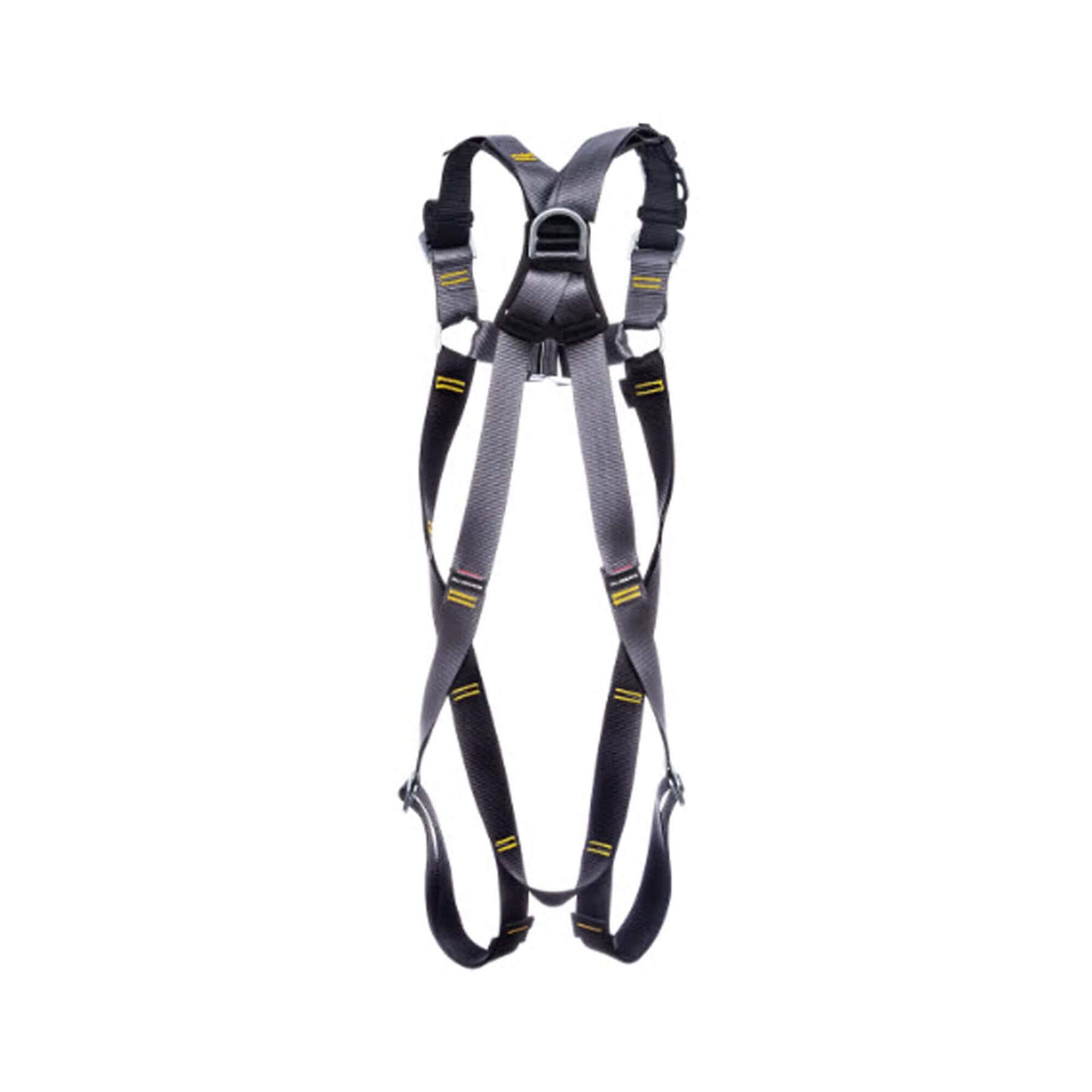 RGH5 rescue harness with grey and black straps and dorsal D ring on white background