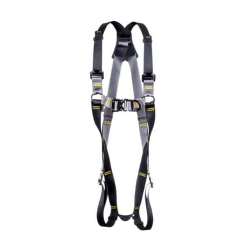 RGH2 fast fit full body safety harness with fast fit buckles and front and rear D rings on white background