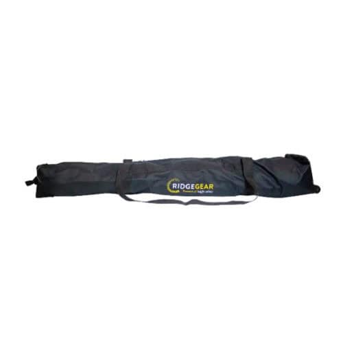 RGK29 Ridgegear black tripod bag with shoulder strap laid flat on white background