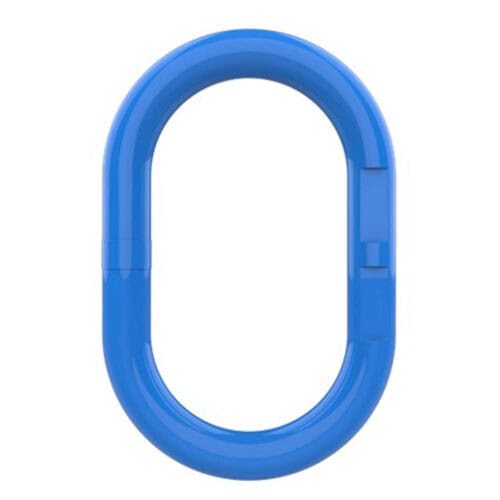Blue chain link icon on a white background