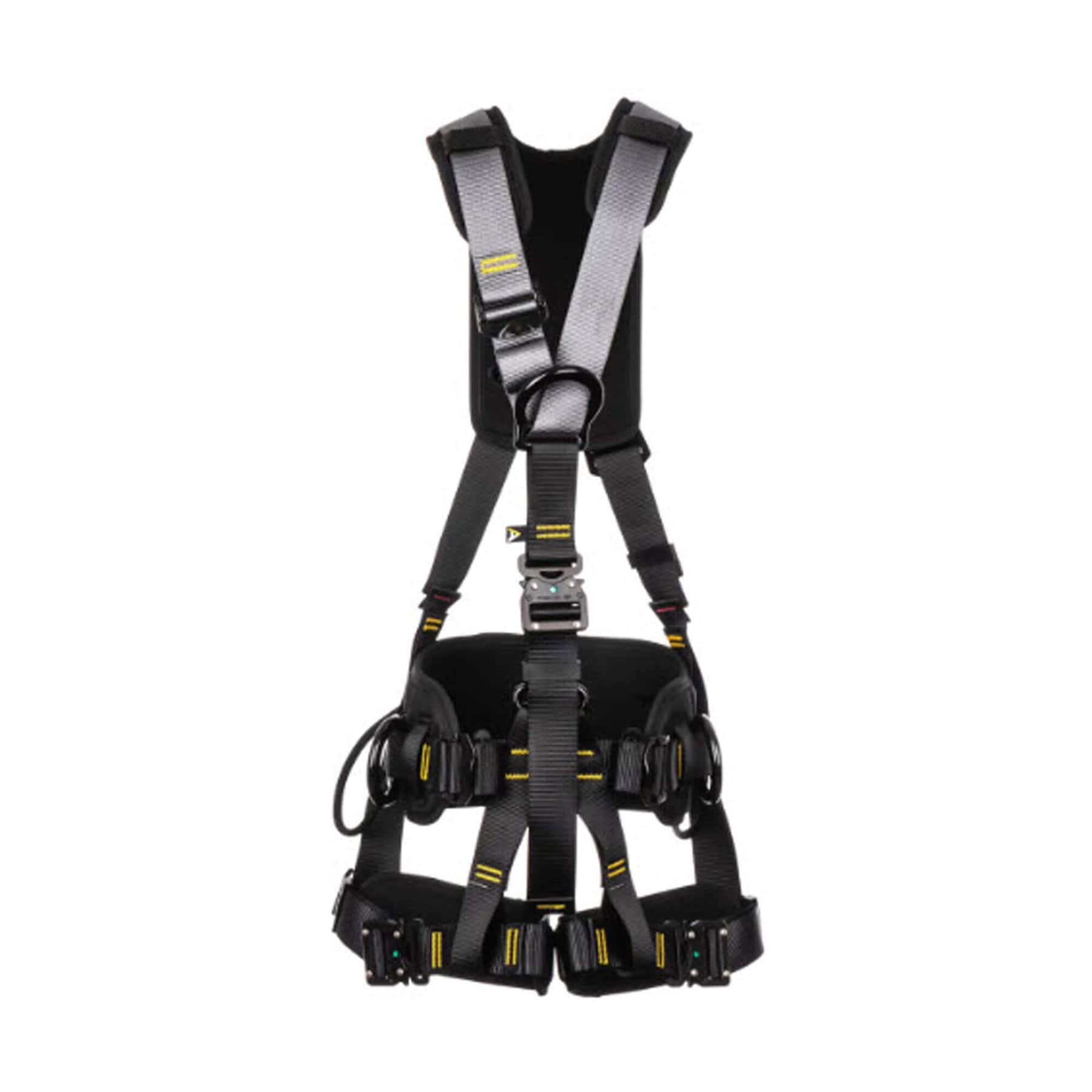 RGH15 work positioning comfort harness with padded back panel and waist belt, grey and black straps with buckles