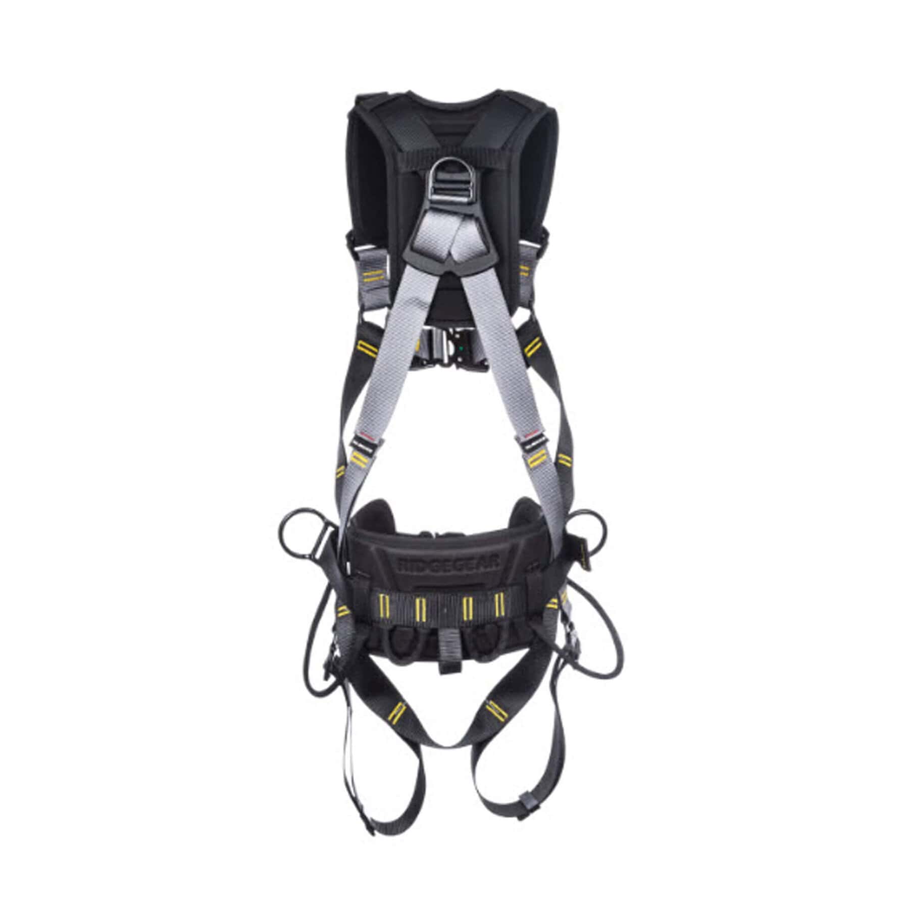 RGH6 deluxe comfort work positioning harness with front, rear and side D rings in black and grey