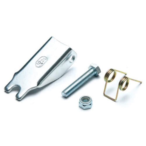 HACK10 spare latch kit with metal latch, bolt, nut and double torsion spring on white background