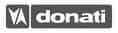 Donati logo in white on black background with stylised D icon on the left