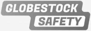 Globestock Safety logo in white text on two grey rounded rectangles