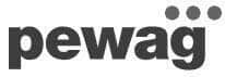 Pewag logo in black lowercase text on white background