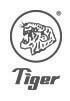 Tiger logo with a stylised tiger head inside a circular emblem above the word Tiger