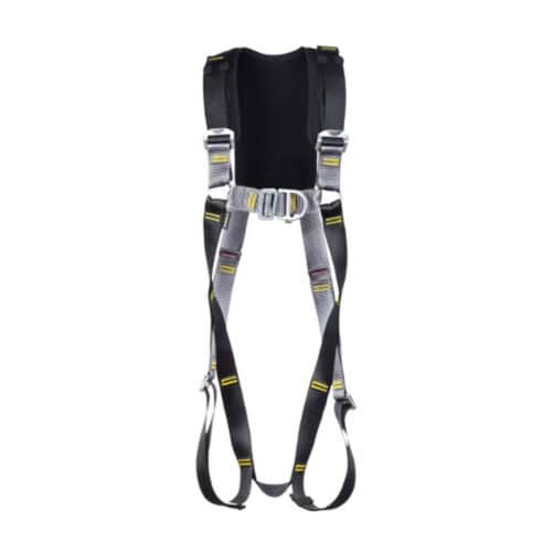 RGH2 Comfort full body safety harness with comfort padding, grey and black webbing and metal buckles