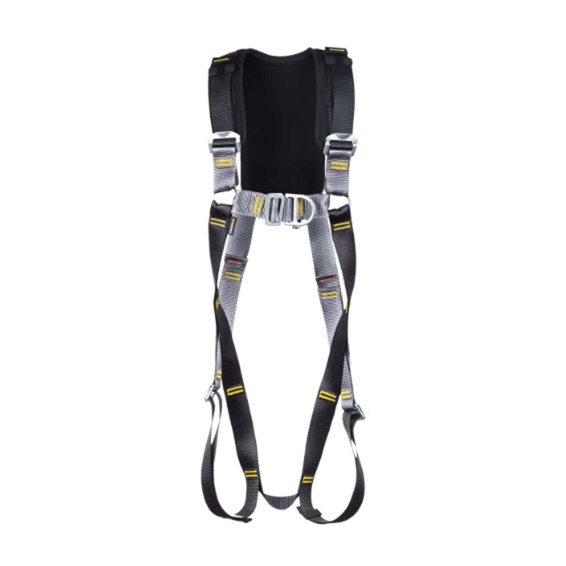 RGH2 Comfort full body safety harness with comfort padding, grey and black webbing and metal buckles