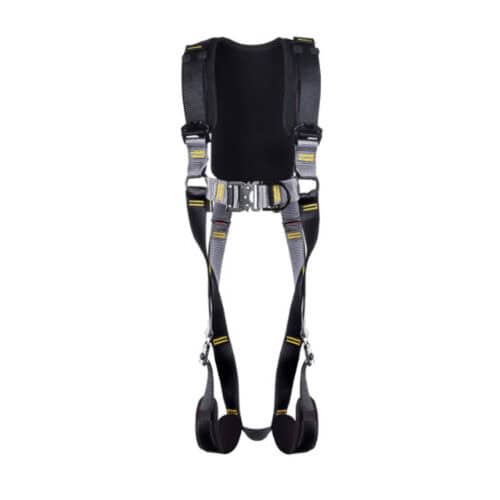 RGH2 Deluxe front and rear dee safety harness with padded back support and grey straps with buckles