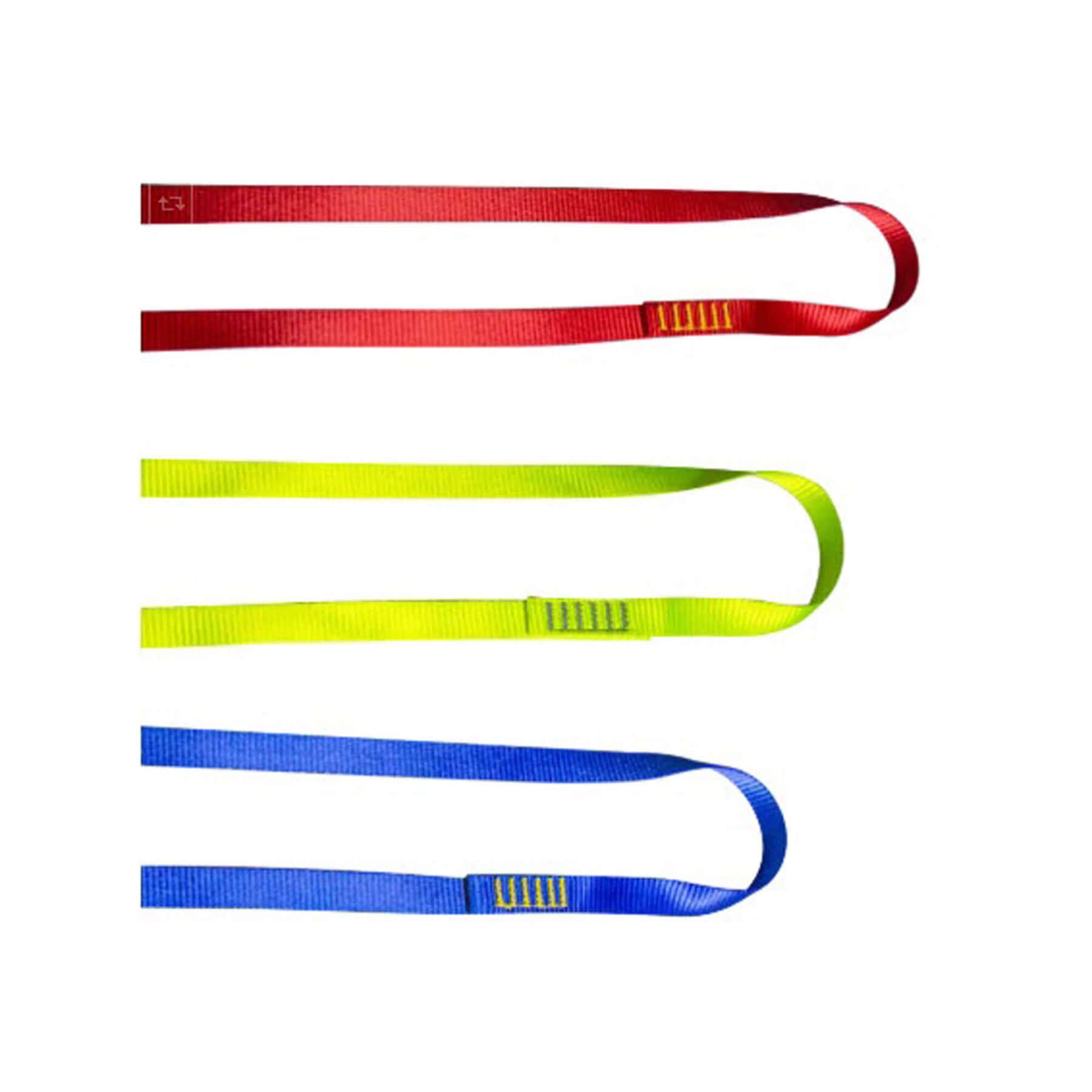 RGK27 polyester sling loops in red yellow and blue for anchorage lanyards and mountaineering