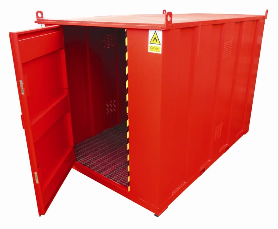 Walk-in hazardous storage units and stores