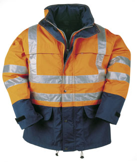 BRIGHTON Hi-vis rain jacket Orange and Navy