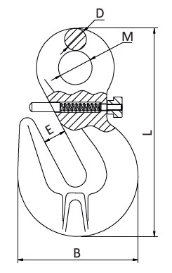 XN317 Eye Shortening Grab Hook with Safety Pin