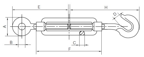 DIN1480 Hook/Eye Turnbuckles