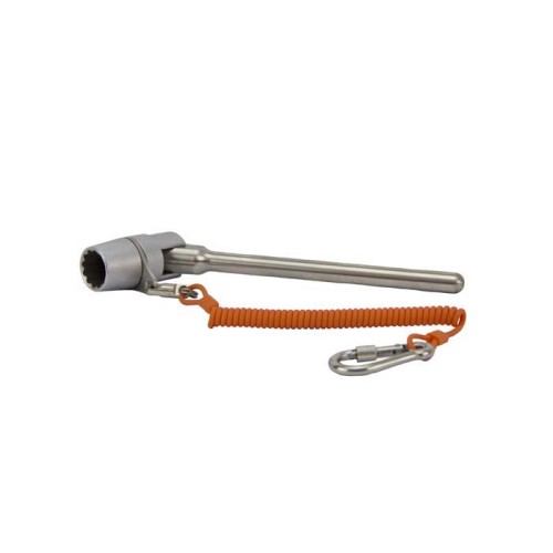 Scaffolding Socket Spanner Straight Handle 21mm 7/16" with Swivel and 1.1m Lanyard