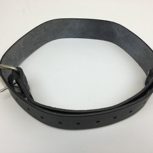 2" black leather belt standard size 30"-44"