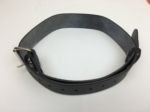 2" black leather belt standard size 30"-44"