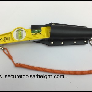 Leather Spirit Level Holder long with stainless steel attachment point